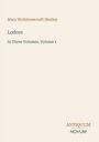Text: "Mary Wollstonecraft Shelley, Lodore, In Three Volumes, Volume 1, ANTIQUUM NOVUM." Schlichtes, minimalistisches Design.