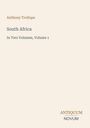 Text: Anthony Trollope, South Africa, In Two Volumes, Volume 1. Unten rechts: ANTIQUUM NOVUM. Beige Hintergrund.