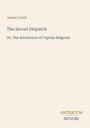 Text: "James Grant, The Secret Dispatch, Or, The Adventures of Captain Balgonie, ANTIQUUM NOVUM". Schlichte Buchcover-Ästhetik.