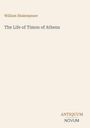 William Shakespeare, The Life of Timon of Athens. Unten rechts steht "ANTIQUM NOVUM". Minimalistisches Design.