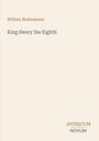 Text: "William Shakespeare", "King Henry the Eighth", "ANTIQUM NOVUM". Schlichte, beige Hintergrundtextur.
