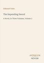 "Edmund Yates, The Impending Sword, A Novel, In Three Volumes, Volume 3" auf beigem Hintergrund mit "ANTIQUM NOVUM" unten.
