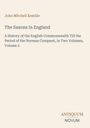 "John Mitchell Kemble. The Saxons in England. A History... Volume 2. Unten rechts steht ANTIQUUM NOVUM."