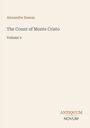 „Alexandre Dumas“, „The Count of Monte Cristo“, „Volume 2“. Unten steht „ANTIQUM NOVUM“. Heller Hintergrund.