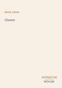 Text: "Henry James", "Glasses", "ANTIQUM NOVUM". Beige Hintergrund, minimalistische Gestaltung.
