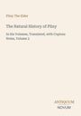 Der Text enthält den Titel "The Natural History of Pliny", "Volume 2"; unten das Logo "Antiquum Novum".