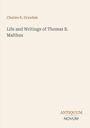 Text: Charles R. Drysdale, Life and Writings of Thomas R. Malthus. Unten: Logo mit "ANTIQUM NOVUM". Schlichtes Design.