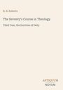 Texte: "B. H. Roberts", "The Seventy's Course in Theology", "Third Year, the Doctrine of Deity", "ANTIQUM NOVUM". Beigefarbener Hintergrund.