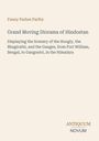 Text: „Fanny Parkes Parlby. Grand Moving Diorama of Hindostan. Antiquum Novum.“ Beige Hintergrund.