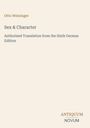 Text: "Otto Weininger, Sex & Character, Authorised Translation from the Sixth German Edition, ANTIQUUM NOVUM". Minimalistisches Design.