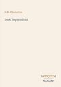 Der Text auf beigem Hintergrund lautet "G.K. Chesterton – Irish Impressions" und "ANTIQUM NOVUM" unten rechts.