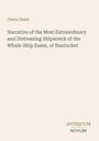 Titel von Owen Chase: "Narrative of the Most Extraordinary and Distressing Shipwreck of the Whale-Ship Essex, of Nantucket". Unten steht: Antiquum Novum. Beige Hintergrund.