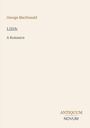 "George MacDonald, Lilith, A Romance"; unten rechts Logo mit "ANTIQUM NOVUM." Beige Hintergrund.