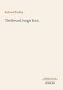 Text: Rudyard Kipling - The Second Jungle Book. Unten rechts: ANTIQUUM NOVUM. Minimalistisches Cover, beige Hintergrund.
