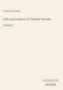Text: "Charles Darwin: Life and Letters of Charles Darwin, Volume 2." Unten rechts: "ANTIQUM NOVUM." Beige Hintergrund.