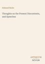 Edmund Burke, "Thoughts on the Present Discontents, and Speeches". Unten rechts: Logo "ANTIQUUM NOVUM". Cremefarbener Hintergrund.