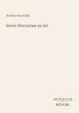 Oben links „Joshua Reynolds“, dann „Seven Discourses on Art“. Unten rechts „ANTIQUM NOVUM“, auf hellem Hintergrund.