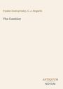 Text: "Fyodor Dostoyevsky, C. J. Hogarth. The Gambler. ANTIQUUM NOVUM." Ein minimalistisches Buchcover auf beigem Hintergrund.