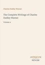 "Charles Dudley Warner, The Complete Writings of Charles Dudley Warner, Volume 4, ANTIQUUM NOVUM." Text auf hellbeigem Hintergrund.