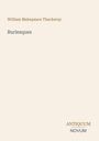 Titel: "Burlesques". Autor: William Makepeace Thackeray. Unten rechts: "ANTIQUM NOVUM". Heller Hintergrund.