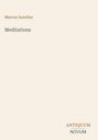 Marcus Aurelius, Meditations. Unten steht "ANTIQUM NOVUM". Einfaches, minimalistisches Design.