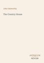 Text oben links: "John Galsworthy". Mitte: "The Country House". Unten rechts: "ANTIQUM NOVUM". Hellbeiger Hintergrund.