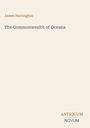 James Harrington, "The Commonwealth of Oceana". Unten rechts steht "ANTIQUM NOVUM". Heller Hintergrund, schlichte Gestaltung.