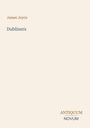 Text: „James Joyce, Dubliners, ANTIQUUM NOVUM”. Beige Hintergrund, minimalistisches Design.