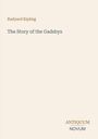 "Rudyard Kipling, The Story of the Gadsbys, ANTIQUUM NOVUM" genannt. Schlichtes Design mit hellem Hintergrund.