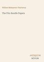 "William Makepeace Thackeray, The Fitz-Boodle Papers, ANTIQUUM NOVUM." Schlichtes, minimalistisches Design auf hellem Hintergrund.