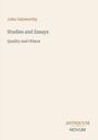 "John Galsworthy, Studies and Essays, Quality and Others. Unten rechts: ANTIQUUM NOVUM. Einfache, minimalistische Gestaltung."