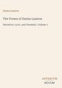 Text: "The Poems of Emma Lazarus, Volume 1." Logo unten rechts. Hintergrund in hellem Beige.