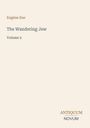 Titel: "The Wandering Jew Volume 2" von Eugène Sue. Unten steht "ANTIQUM NOVUM". Schlichtes, minimalistisches Design.