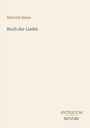"Heinrich Heine, Buch der Lieder" steht links oben. Unten rechts "ANTIQUM NOVUM". Cremefarbener Hintergrund.