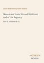 Titel: "Memoirs of Louis XIV and His Court and of the Regency", Teil 2, Bände 8-15. Autor: Louis de Rouvroy Saint-Simon. Unten: Antiquum Novum Logo. Cream Hintergrund.