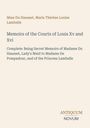 Text: "Memoirs of the Courts of Louis XV and XVI". Beige Hintergrund, schlichtes Layout.