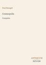 „Paul Bourget, Cosmopolis, Complete“ oben; „ANTIQUM NOVUM“ unten. Schlichtes Design mit beigem Hintergrund.