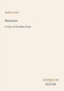"Walter Scott, Marmion, A Tale of Flodden Field" auf cremefarbenem Hintergrund mit dem Logo "Antiquum Novum" unten rechts.