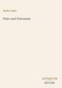 Text oben links: "Walter Pater". Mitte: "Plato and Platonism". Unten rechts: "ANTIQUM NOVUM". Heller Hintergrund.