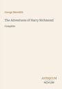 Buchtitel "The Adventures of Harry Richmond" von George Meredith, "Complete". Unten rechts "ANTIQUUM NOVUM".