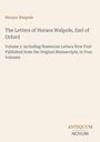 Text: Titel "The Letters of Horace Walpole, Earl of Orford", Verlag "ANTIQUM NOVUM". Beigefarbener Hintergrund.
