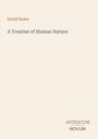 Text: "David Hume, A Treatise of Human Nature, ANTIQUUM NOVUM". Schlichtes Design auf hellem Hintergrund.