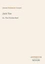 „James Fenimore Cooper, Jack Tier, Or, The Florida Reef“. Unten rechts steht „ANTIQUM NOVUM“. Beige Hintergrund.