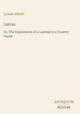 Titel: "Laicus" von Lyman Abbott. Untertitel: "Or, The Experiences of a Layman in a Country Parish". Unten steht "ANTIQUM NOVUM".