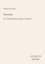 „Walter Sir Scott“, „Waverley“, „Or, 'Tis Sixty Years Since, Volume 2“, Logo mit „ANTIQUUM NOVUM“. Beiger Hintergrund.