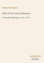 George Washington, State of the Union Addresses, 1790–1796. Unten rechts steht „ANTIQUEUM NOVUM“. Beigefarbener Hintergrund.