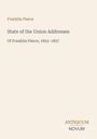 Titeltext: "Franklin Pierce, State of the Union Addresses, 1853–1857." Unten rechts: "ANTIQUM NOVUM". Beiges Hintergrund.