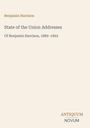 "Benjamin Harrison, State of the Union Addresses, Of Benjamin Harrison, 1889–1893. Antiquum Novum" auf beigem Hintergrund.