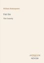 William Shakespeare, Fair Em, The Comedy. Unten rechts steht Antiquum Novum. Schlichter, eleganter Text auf beigem Hintergrund.