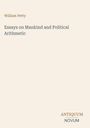 Text: "William Petty - Essays on Mankind and Political Arithmetic." Unten rechts ein Logo mit "ANTIQUM NOVUM". Beige Hintergrund.